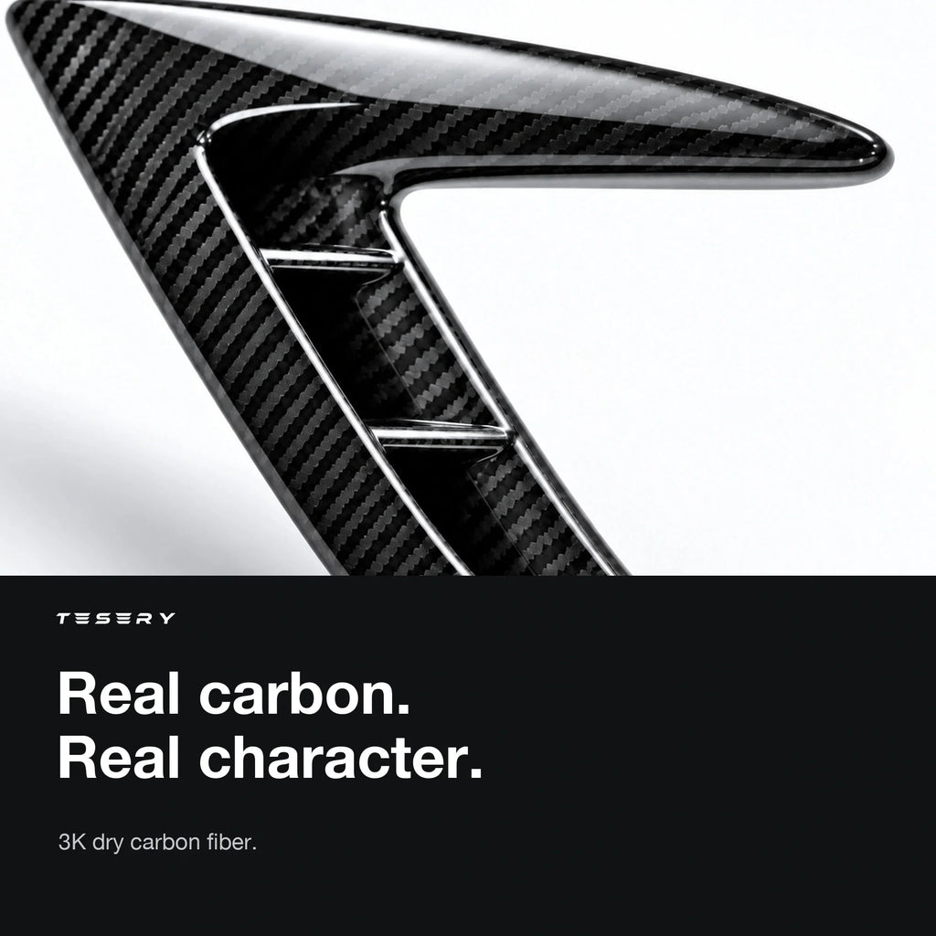 Real Carbon Fiber Front Intake Air Blades Trim for Model 3 Highland Performance 2024+