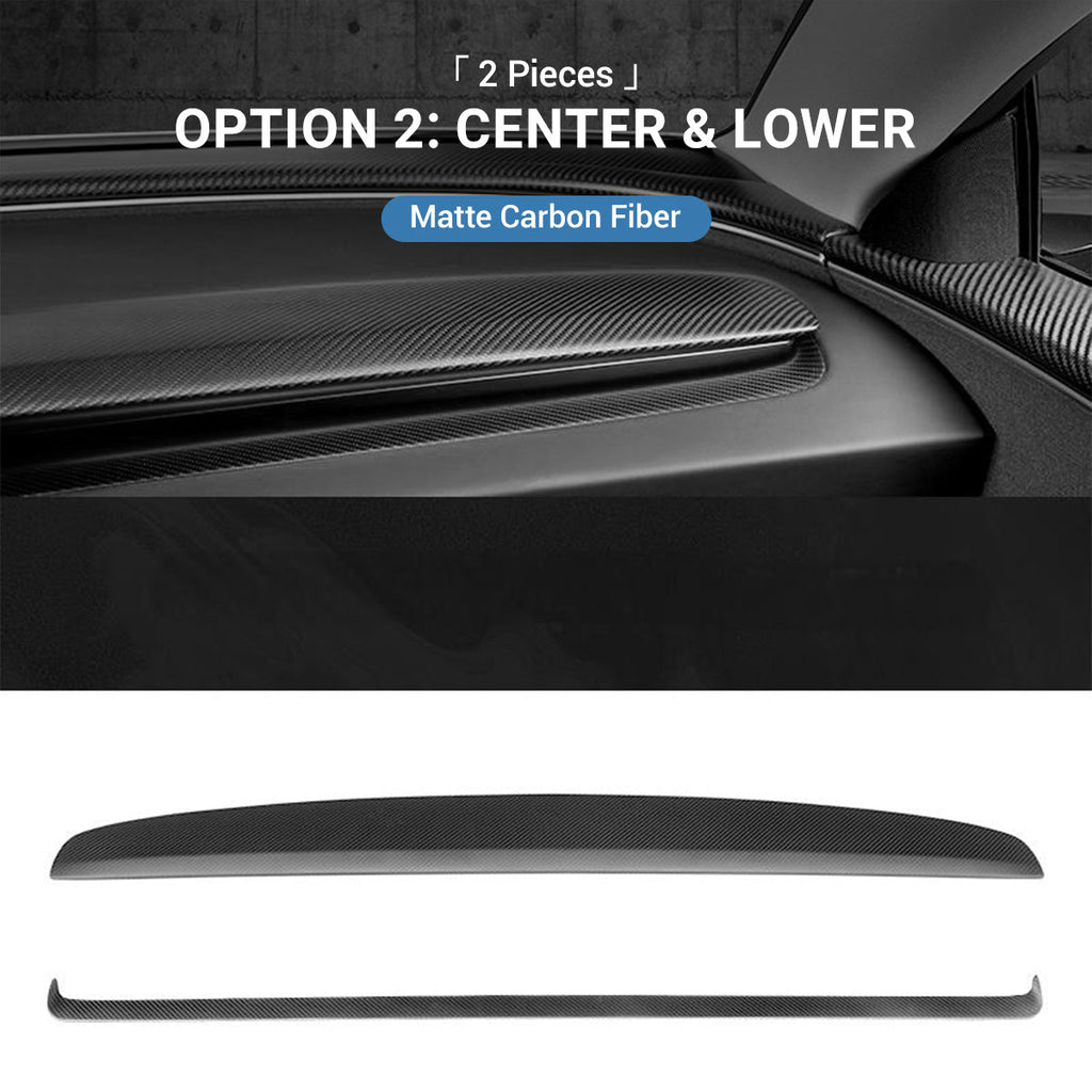 Sikunuo Real Dry Carbon Fiber Dashboard Cover Overlay for Model 3 Highland / Model Y Juniper