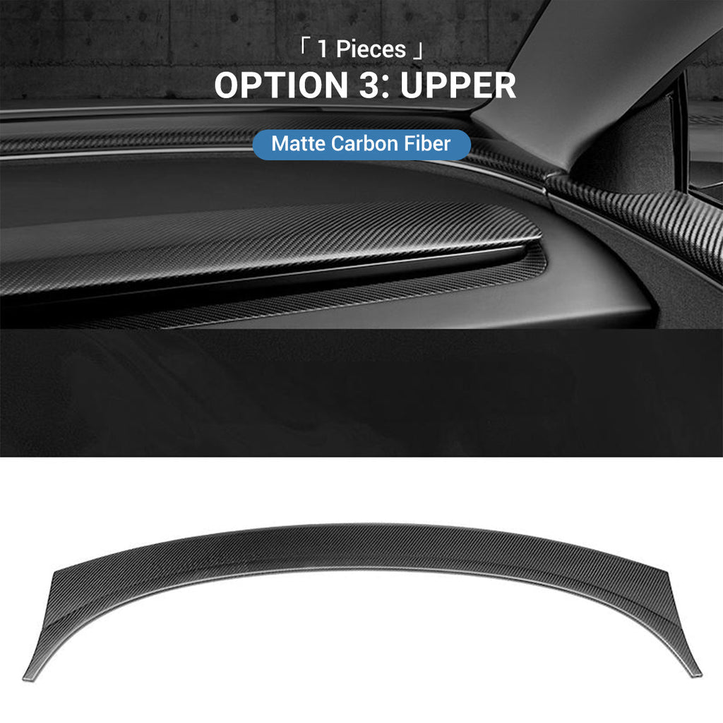 Sikunuo Real Dry Carbon Fiber Dashboard Cover Overlay for Model 3 Highland / Model Y Juniper