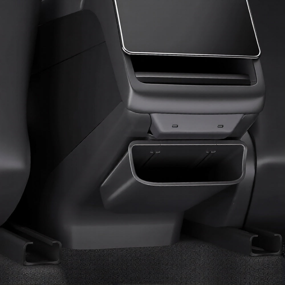 Rear Center Console Cover & Storage Box for Model 3 Highland & Model Y Juniper | TPE Protection