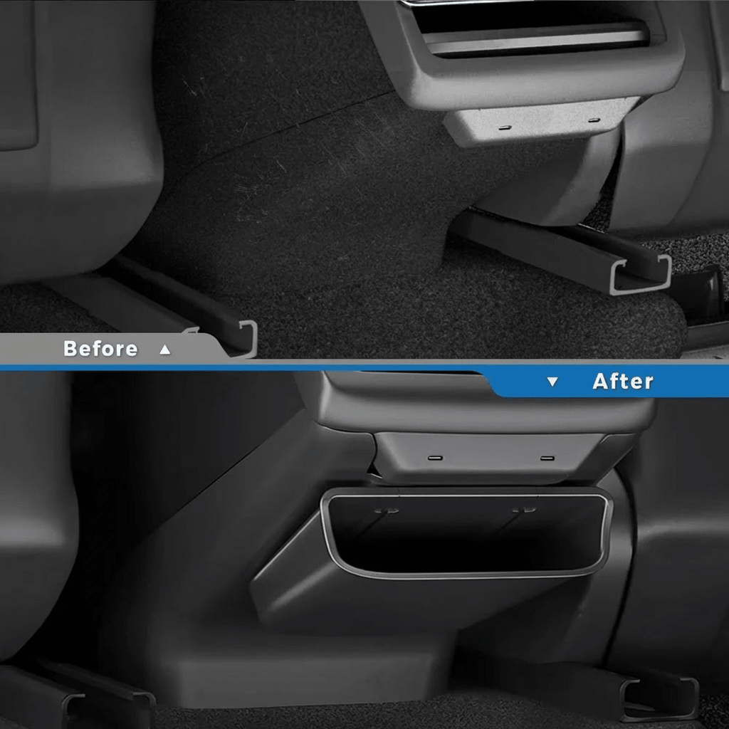 Rear Center Console Cover & Storage Box for Model 3 Highland & Model Y Juniper | TPE Protection