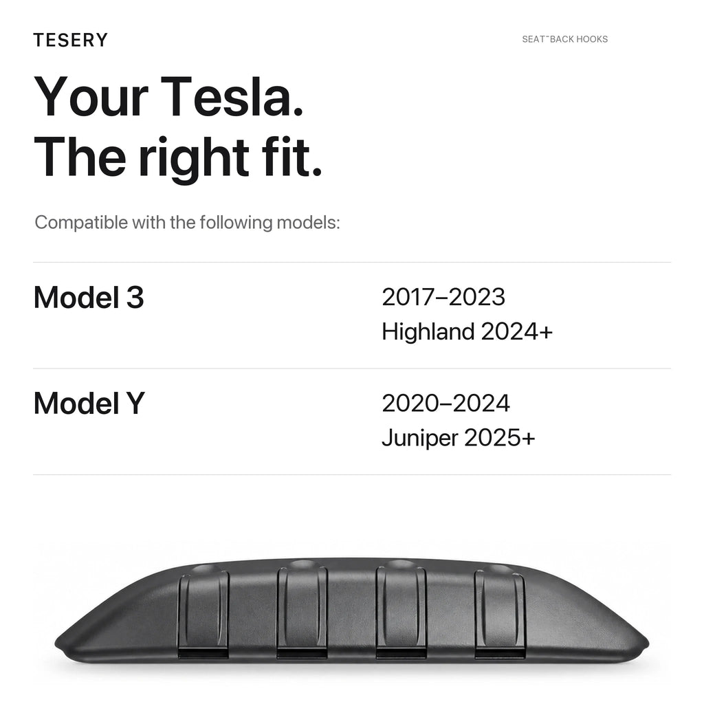 Rear Seat Back Hooks & Organizer for Tesla Model 3/Y | Sikunuo