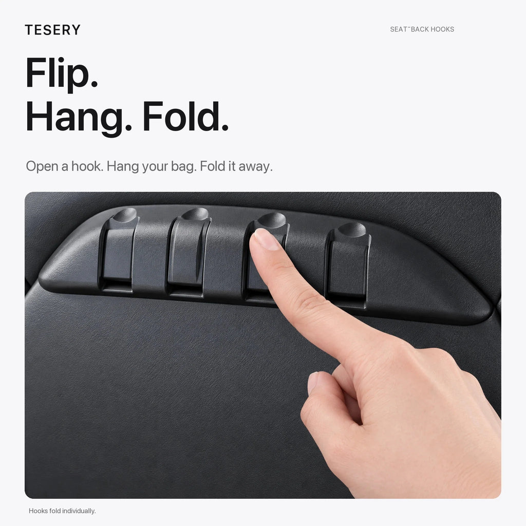 Rear Seat Back Hooks & Organizer for Tesla Model 3/Y | Sikunuo