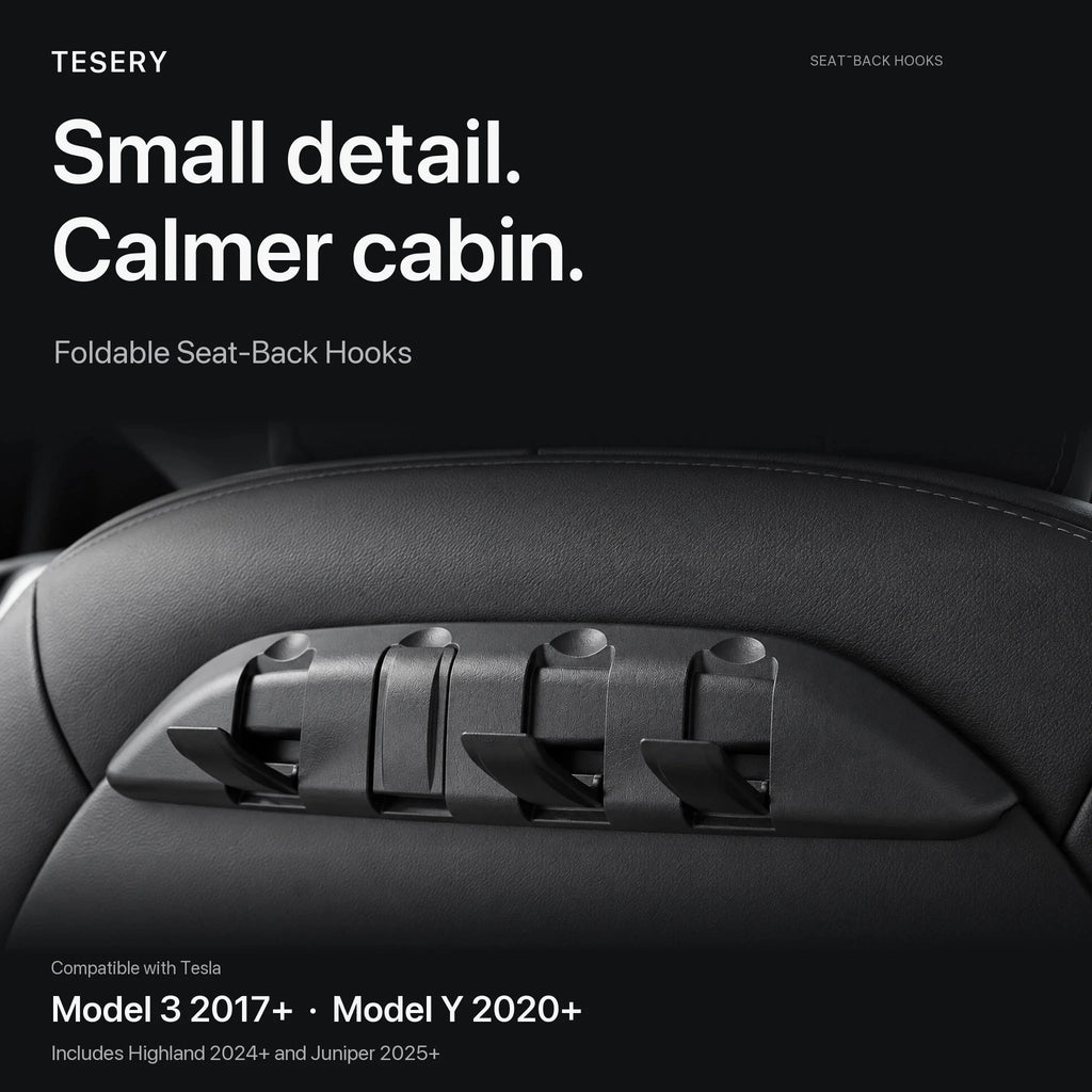Rear Seat Back Hooks & Organizer for Tesla Model 3/Y | Sikunuo