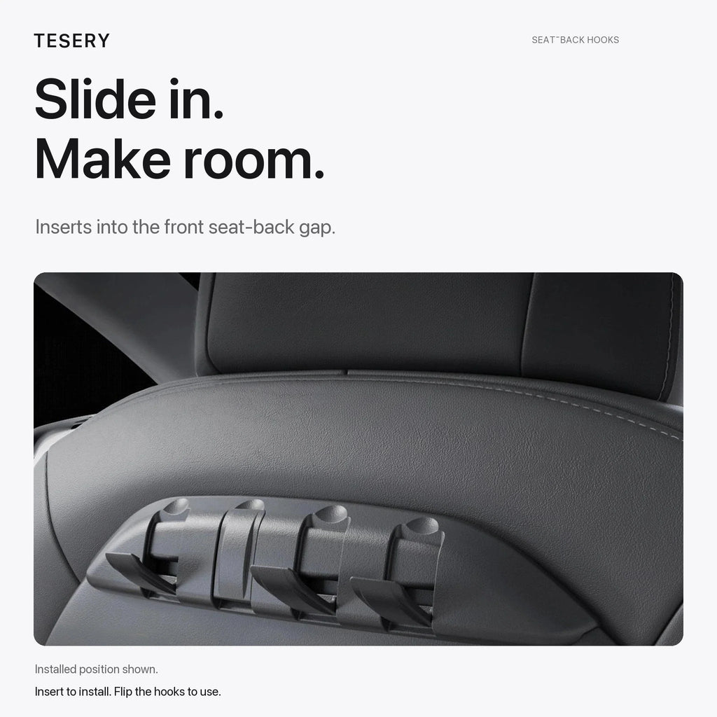 Rear Seat Back Hooks & Organizer for Tesla Model 3/Y | Sikunuo