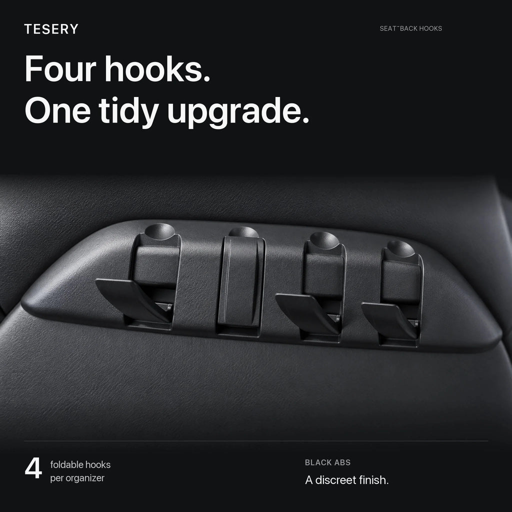 Rear Seat Back Hooks & Organizer for Tesla Model 3/Y | Sikunuo