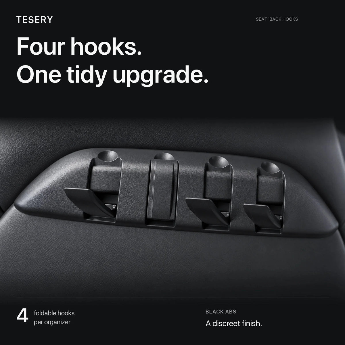 Rear Seat Back Hooks & Organizer for Tesla Model 3/Y | Sikunuo