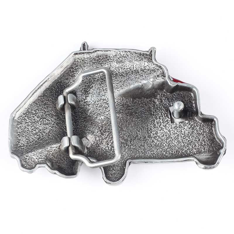 Red Long Truck Western Belt Buckle