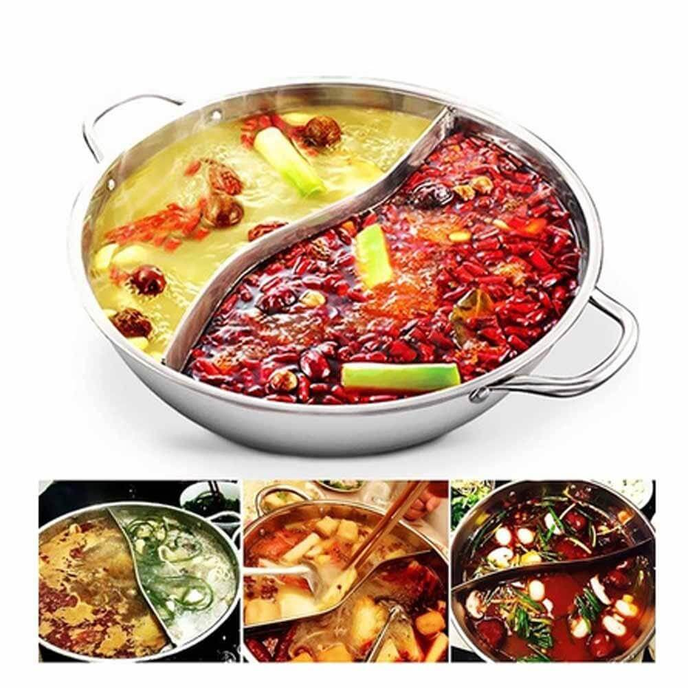 Sikunuo | Hot Pot Twin Divided Stainless Steel Pan