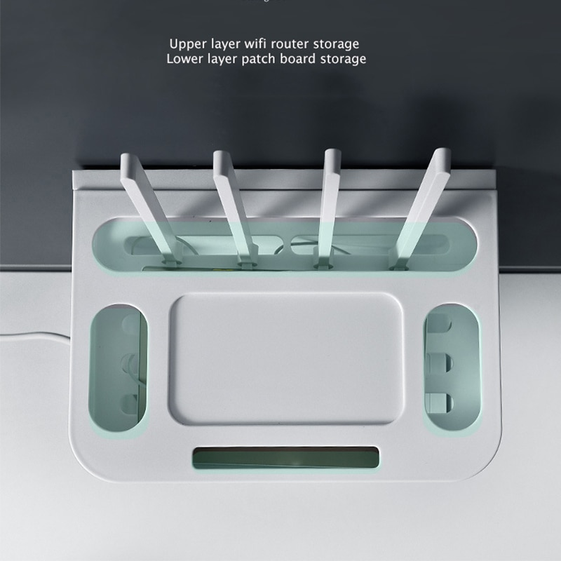 Sikunuo | Wall-Mounted Wifi Cable Socket Storage Organizer Box