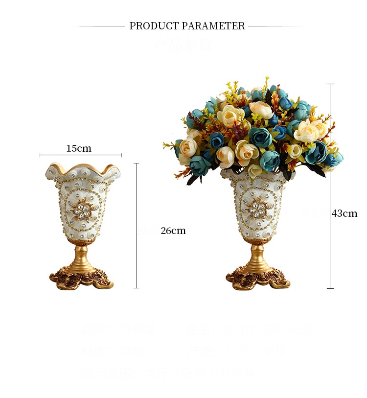 Sikunuo | European Luxury Diamond Resin Vase