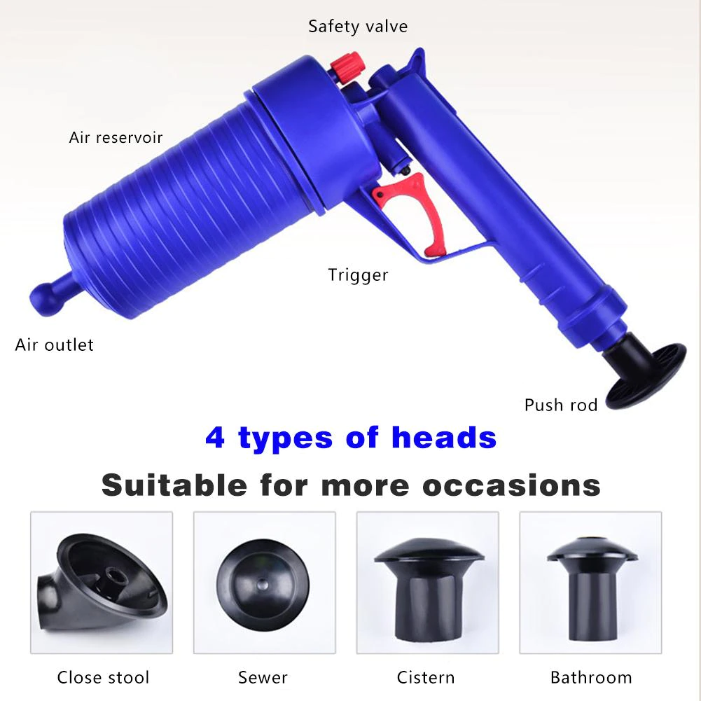 Sikunuo | High Pressure Air Drain Clog Remover Pump Plunger Kit