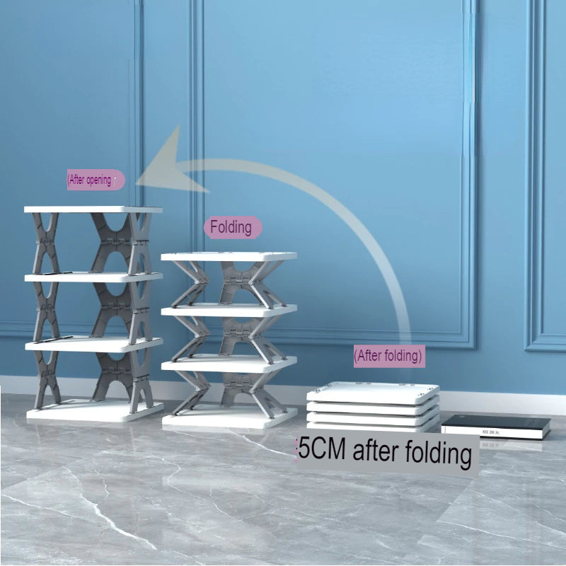 Sikunuo | Space Saving Foldable Stackable Shoe Storage Rack