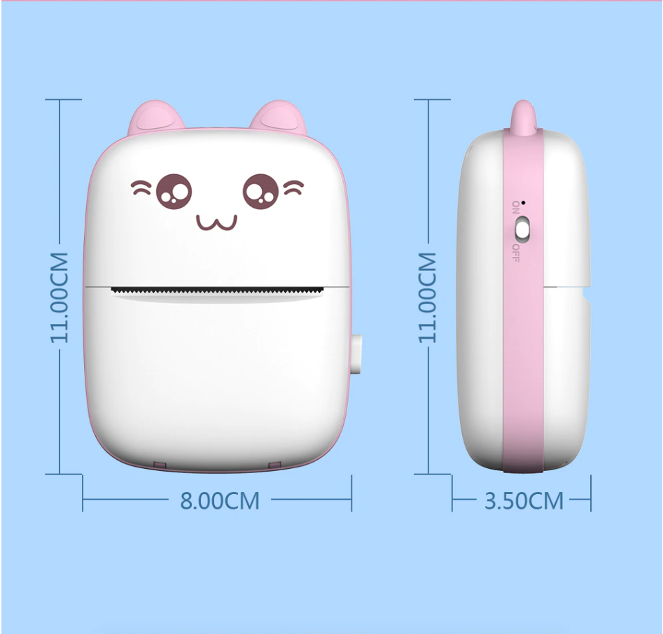Sikunuo | Mini Cat Thermal Bluetooth Label Printer