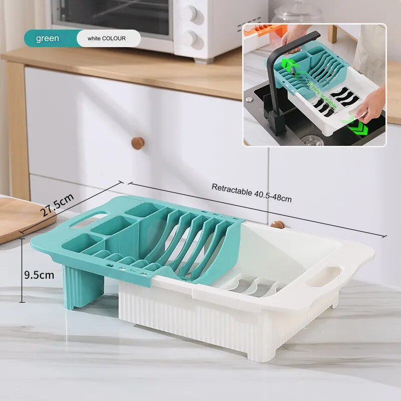 Sikunuo | Efficient Kitchen Retractable Dish Drain Rack