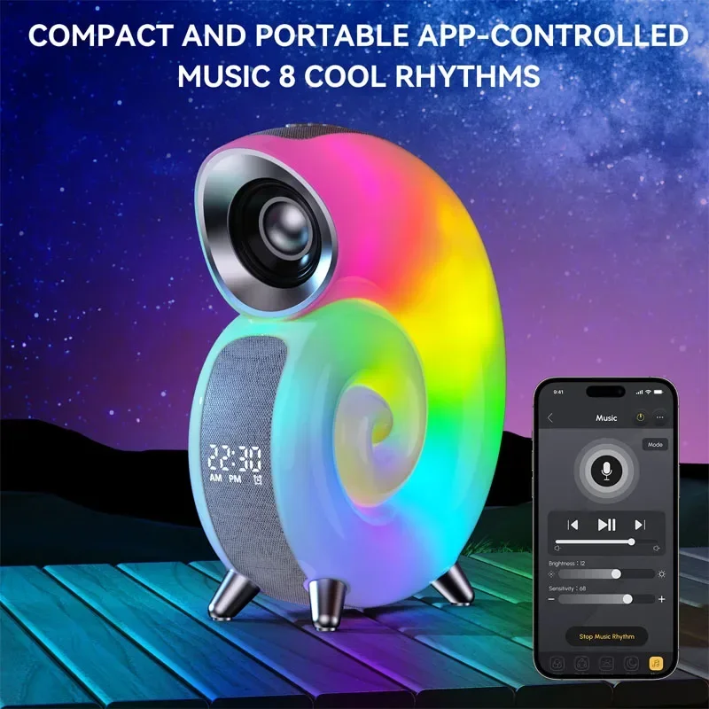 Sikunuo | Colorful Sea Shell LED Bluetooth Smart Speaker