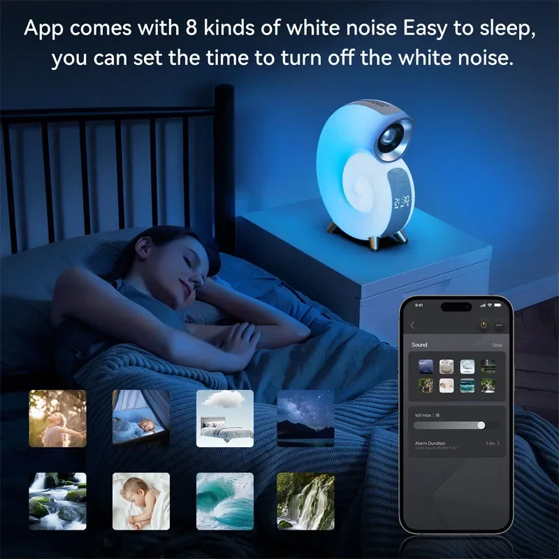 Sikunuo | Colorful Sea Shell LED Bluetooth Smart Speaker