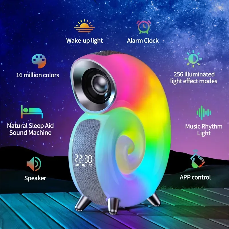 Sikunuo | Colorful Sea Shell LED Bluetooth Smart Speaker