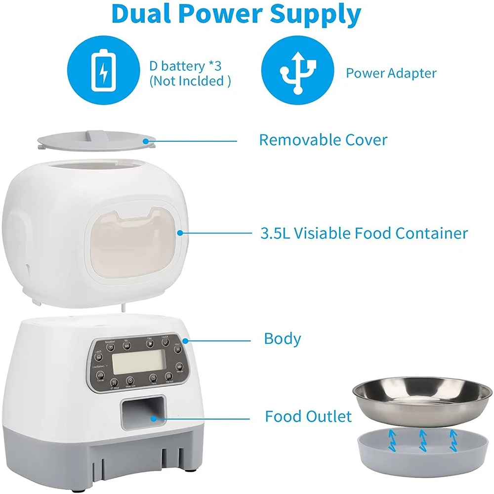 Sikunuo | 2-Way Splitter Automatic Smart Pet Feeding Station