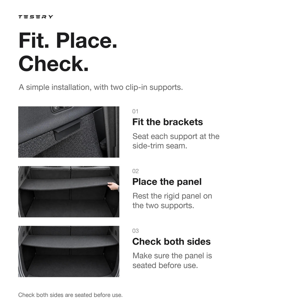 Rigid Trunk Cargo Cover for Tesla Model YL 6-Seater 2026+