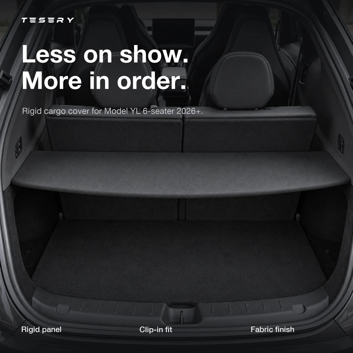 Rigid Trunk Cargo Cover for Tesla Model YL 6-Seater 2026+