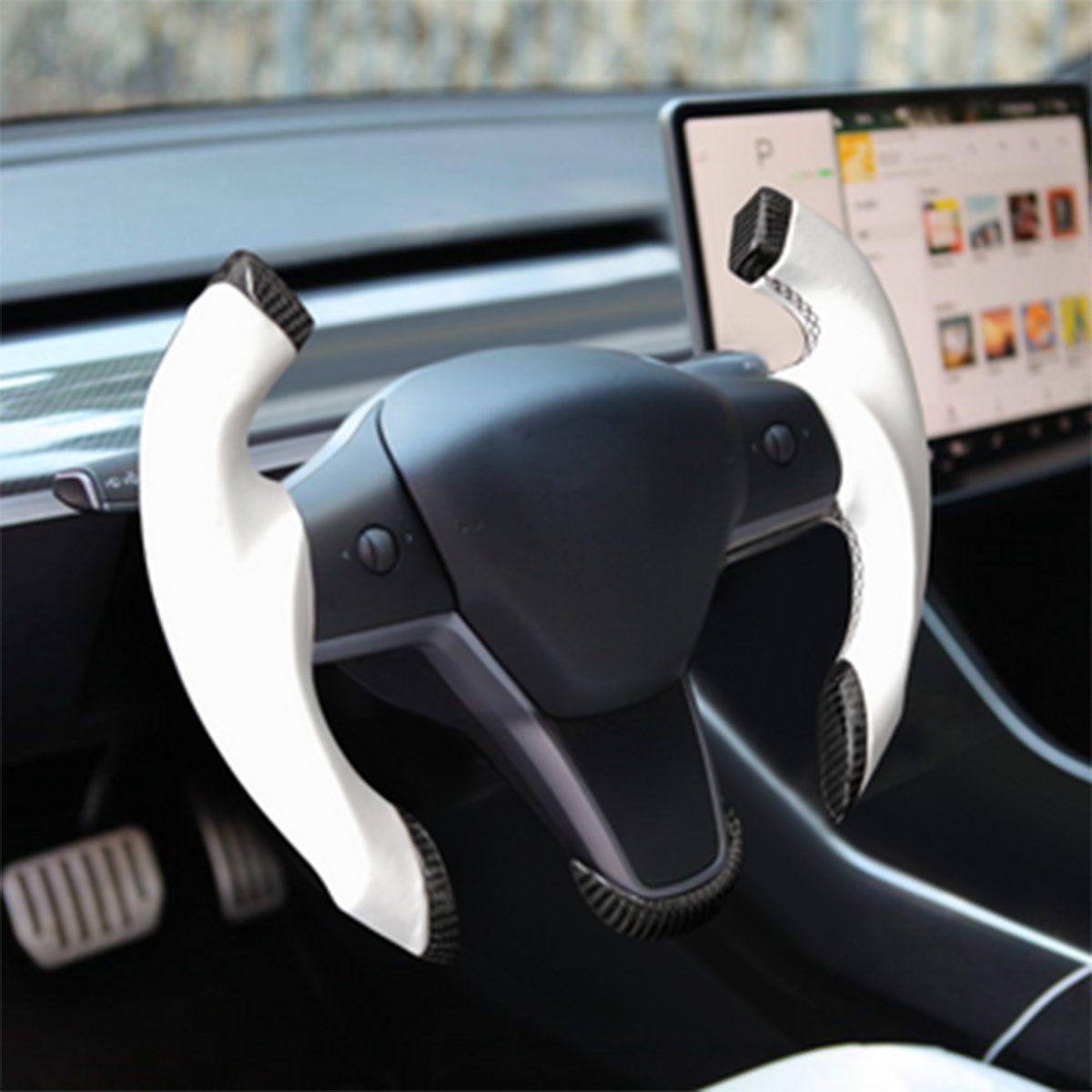 Sikunuo Roadster Steering Wheel for Tesla Model 3 / Y【Airplane wheel】