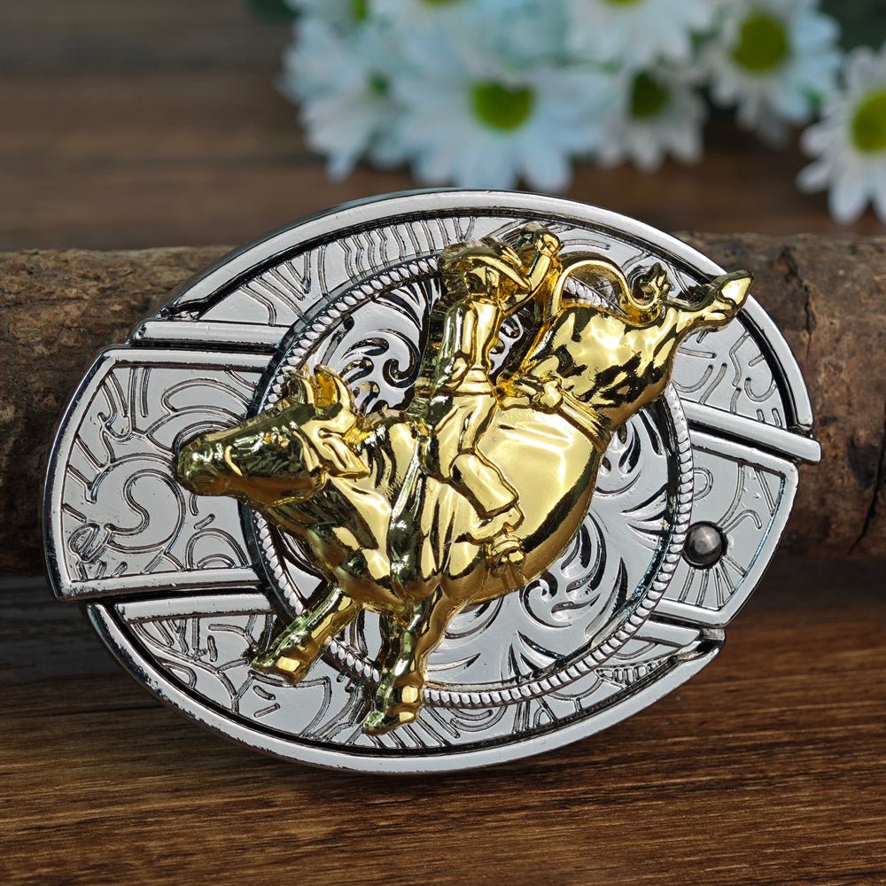 Rodeo Cowboy Belt Buckle White