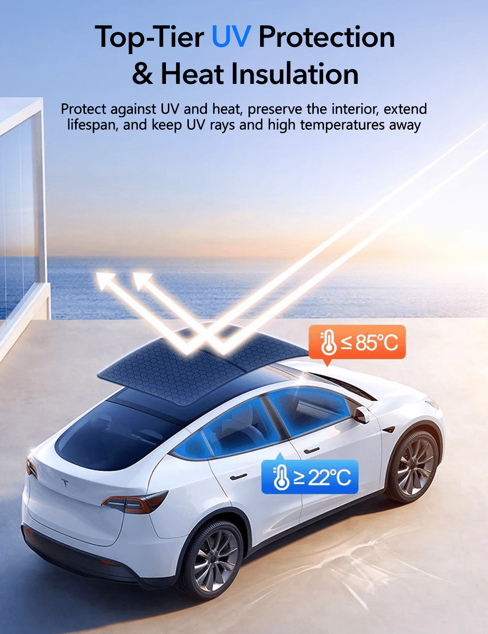 Glass Roof Sunshade for Tesla Model Y | Sikunuo