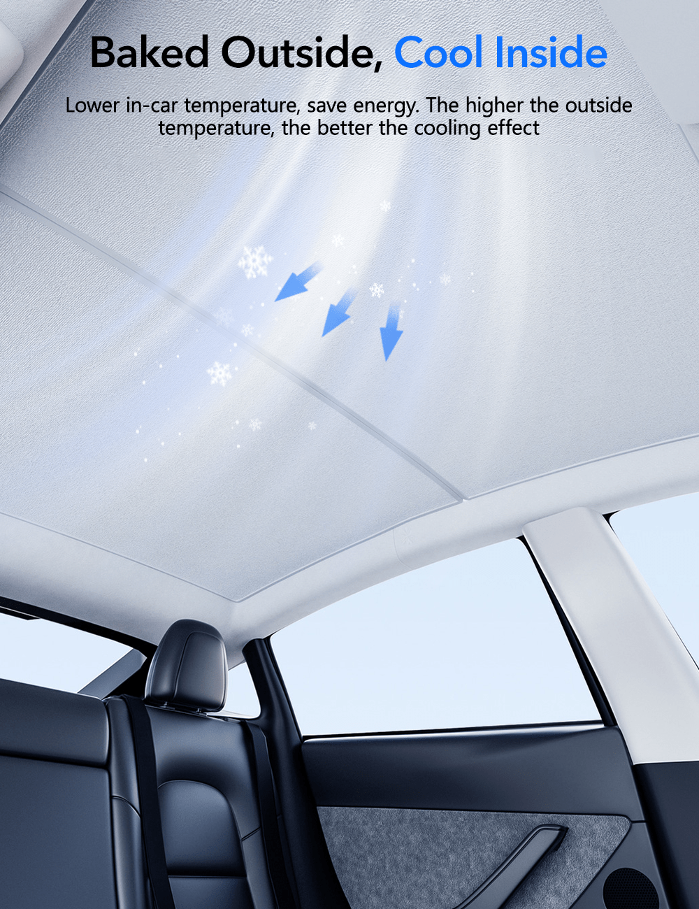 Glass Roof Sunshade for Tesla Model Y | Sikunuo