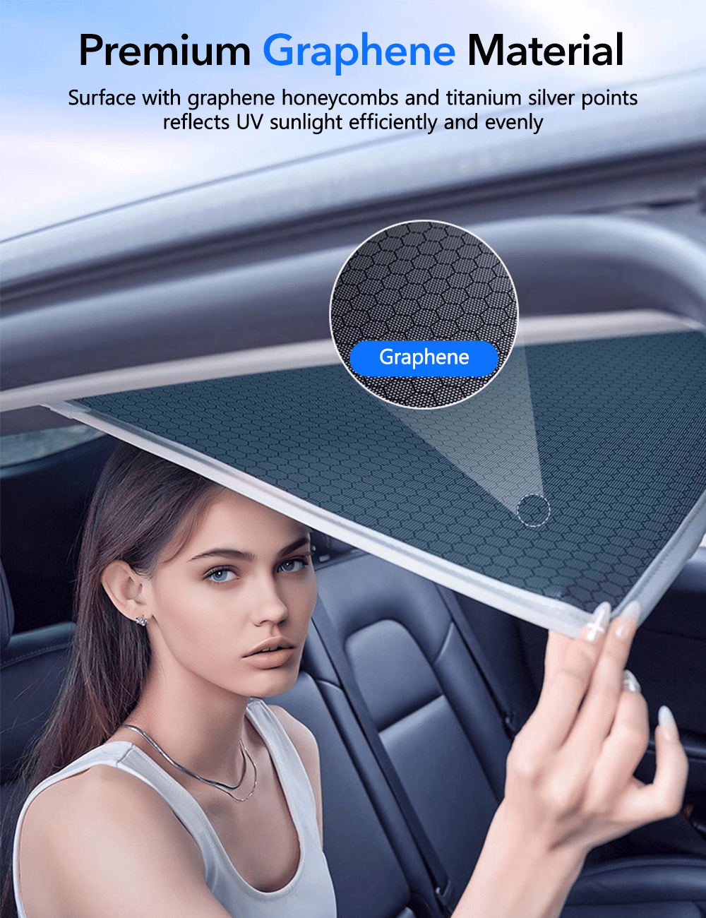Glass Roof Sunshade for Tesla Model Y | Sikunuo