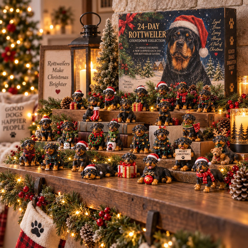 Rottweiler Advent Calendar 2026 - 24 Rottweiler Figurines