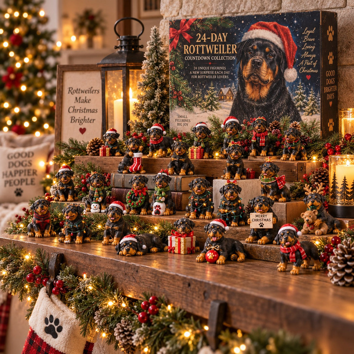 Rottweiler Advent Calendar 2026 - 24 Rottweiler Figurines