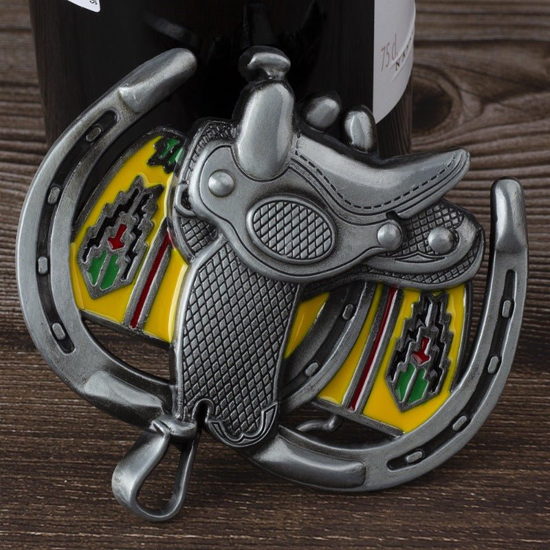Saddle Horseshoe Western Belt Buckle
