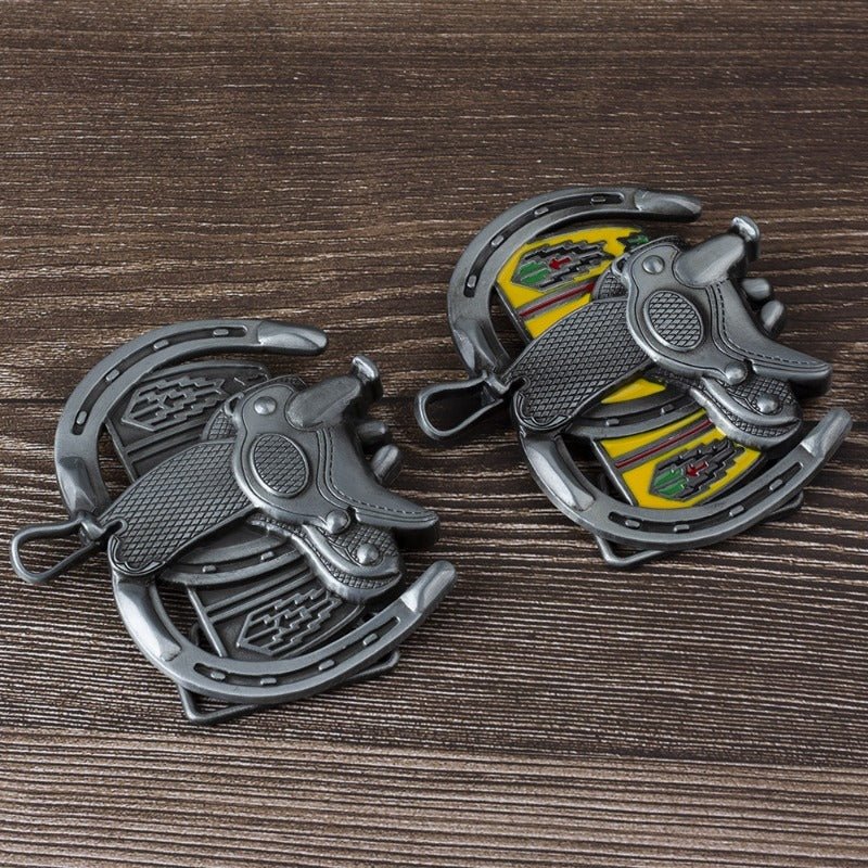 Saddle Horseshoe Western Belt Buckle