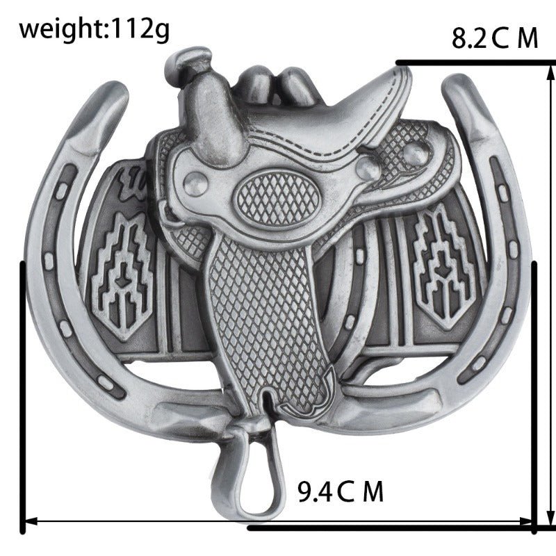 Saddle Horseshoe Western Belt Buckle