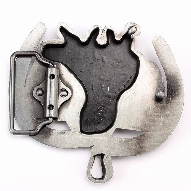 Saddle Horseshoe Western Belt Buckle
