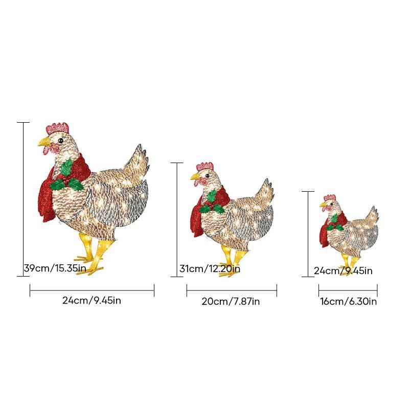 Bright Chicken with Scarf Christmas Decoration