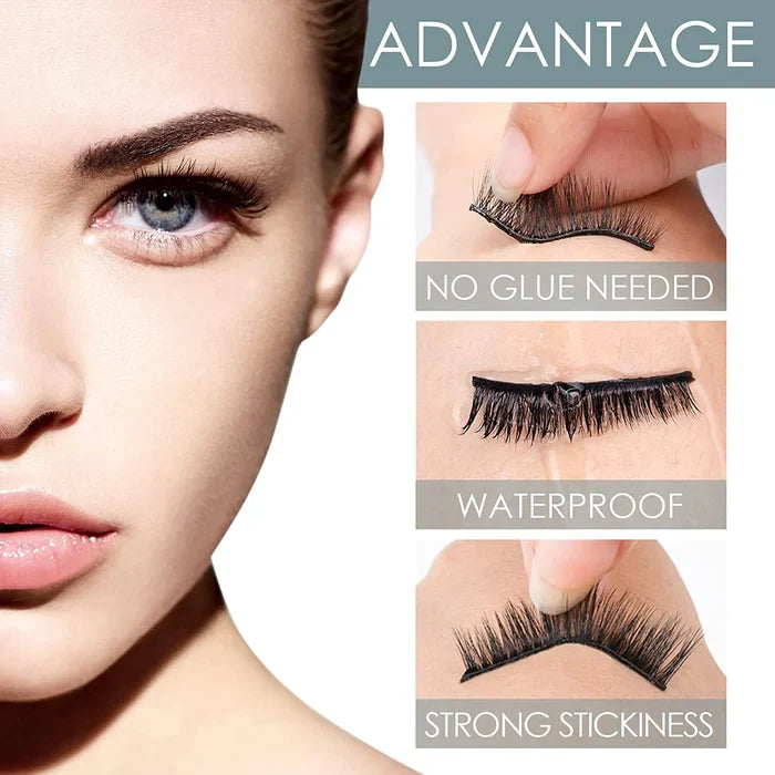Reusable self-adhesive eyelashes