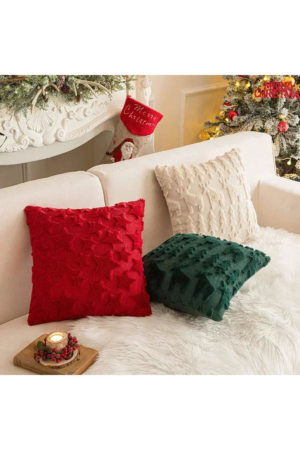 Plush Christmas pillowcase