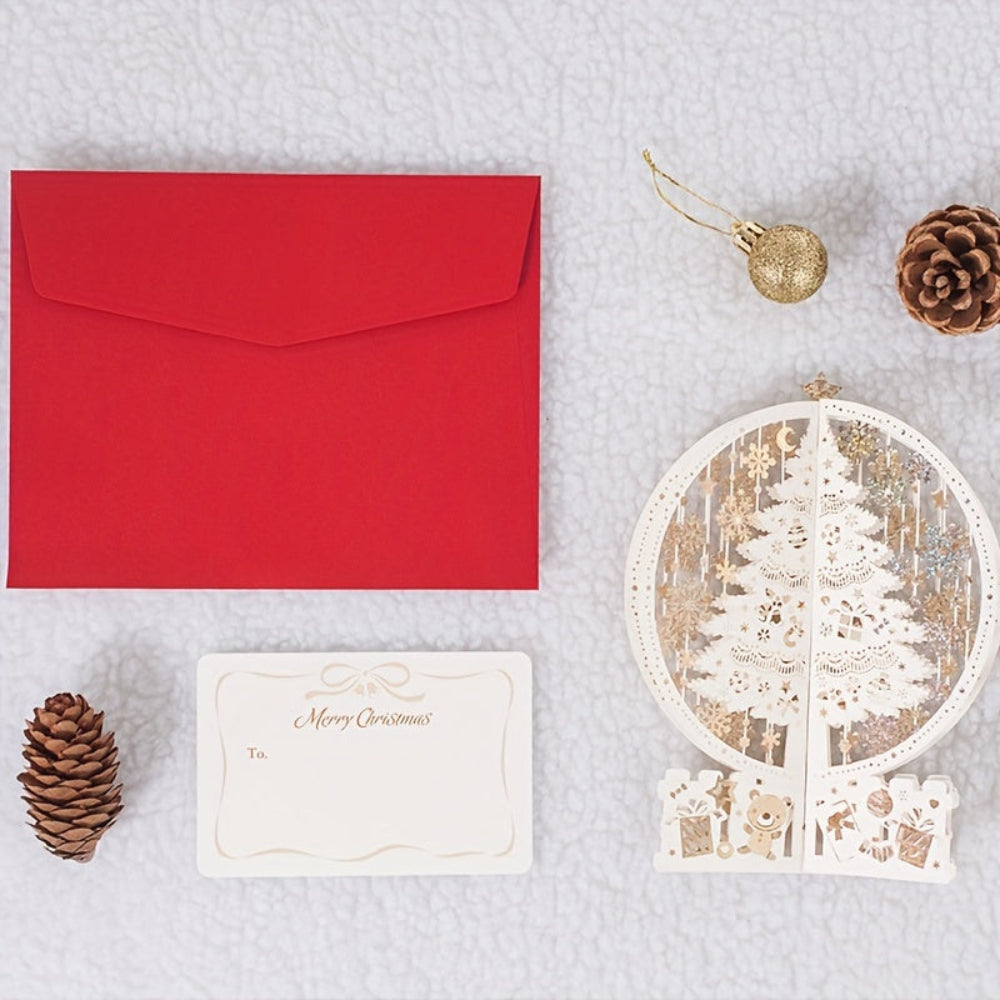 3D Pop-up Christmas Card with Magical Tree Display – Perfect for Christmas Wishes and Festive Decoration