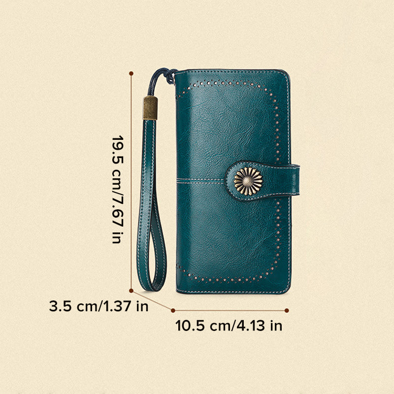 Retro long wallet with large capacity