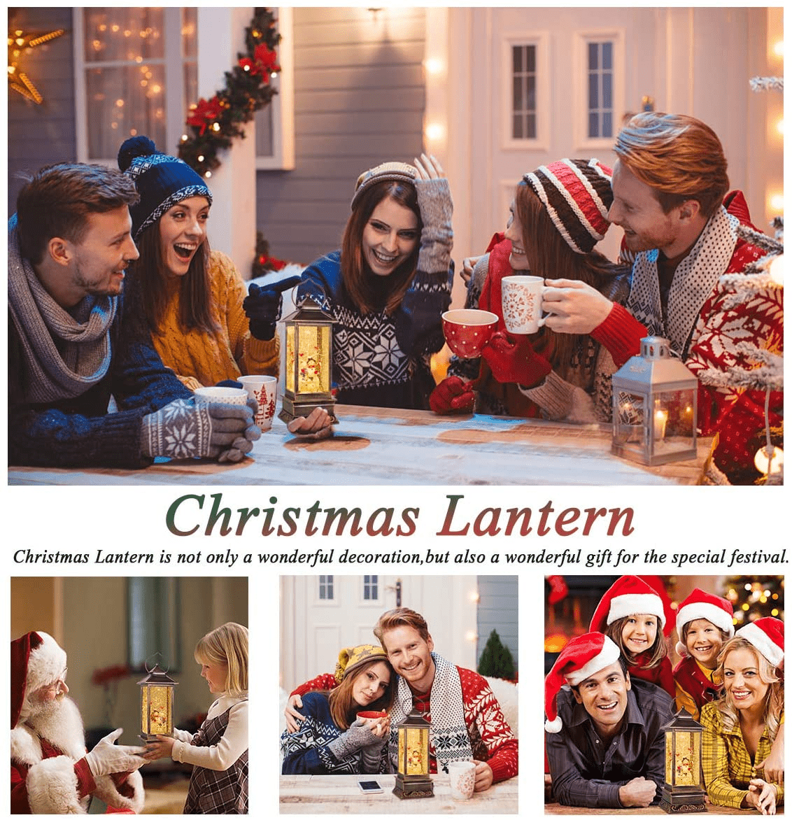 LED illuminated rotating Christmas lantern