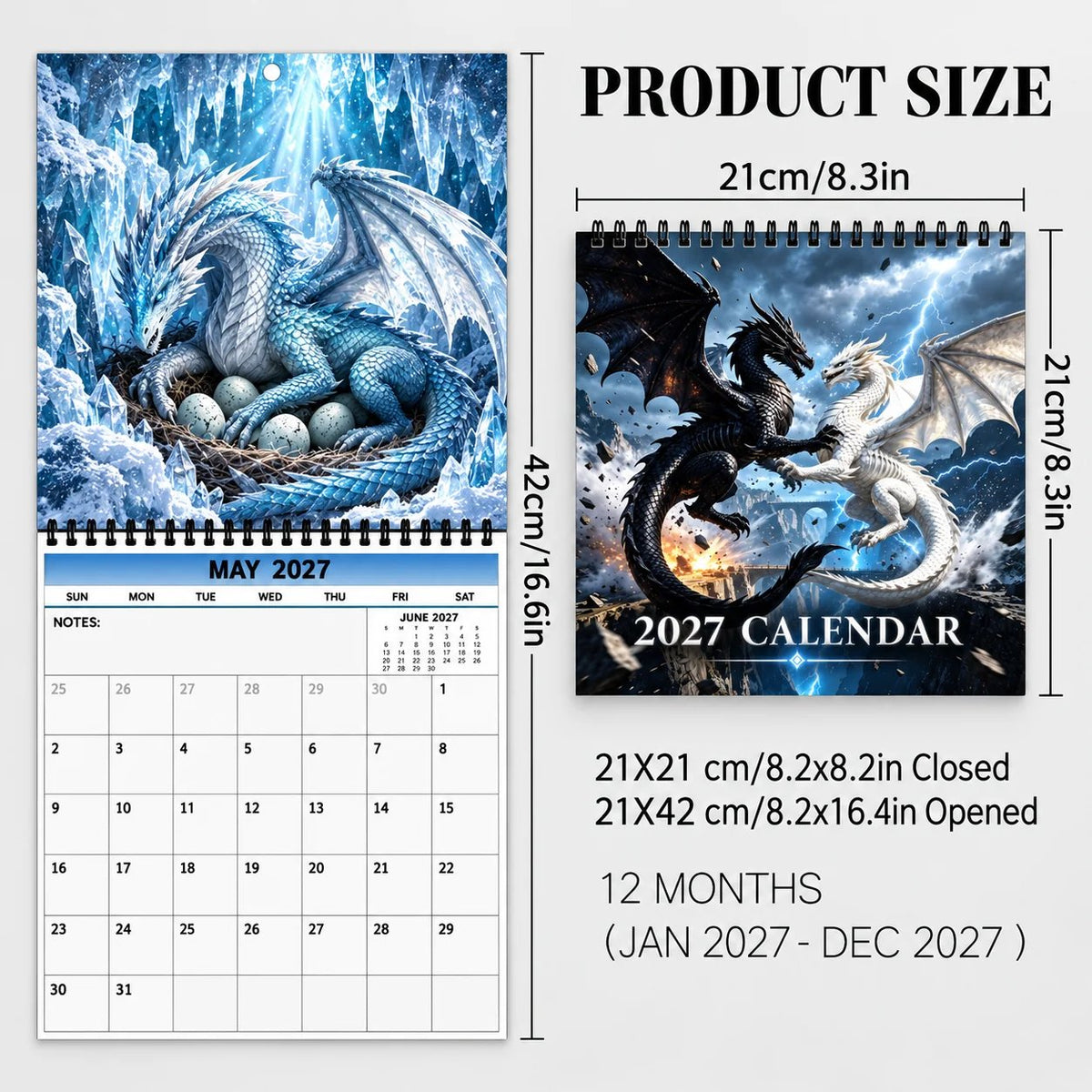 Dragons of a Higher World 2027 Wall Calendar