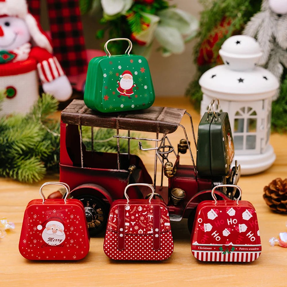 Christmas Tin Gift Box Set – Charming Metal Storage Boxes with Lids for Holiday Treats