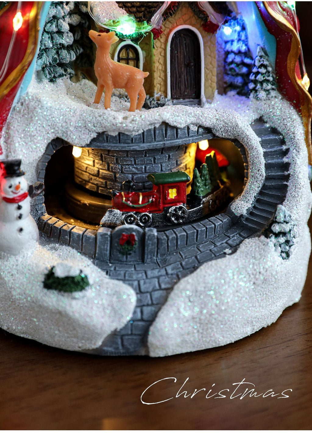 Resin Glowing Rotating Christmas Music Box
