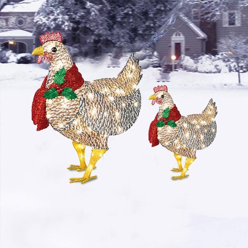 Bright Chicken with Scarf Christmas Decoration