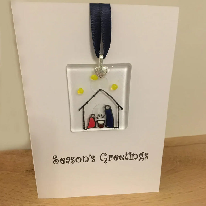 Handmade Christmas card ornaments