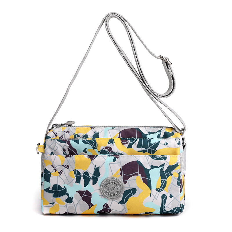 Women's Casual Multi-layer Fashionable Simple Shoulder Bag Made of Nylon