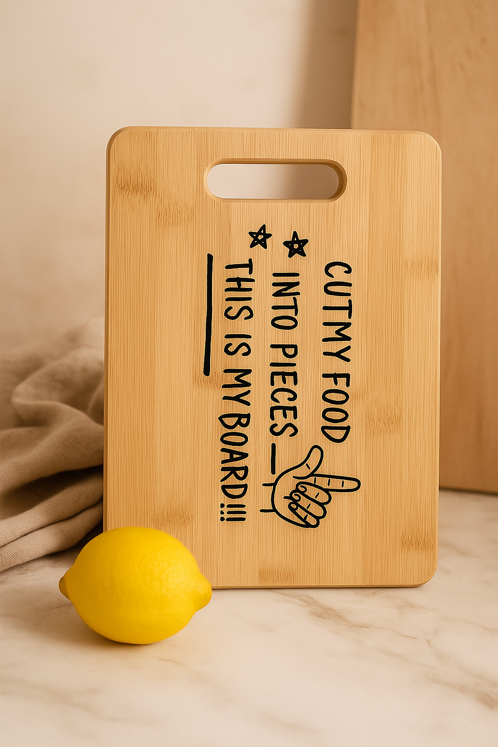 Gravieretes Bamboo Cutting Board – Humorous Kitchen Decoration and Gift