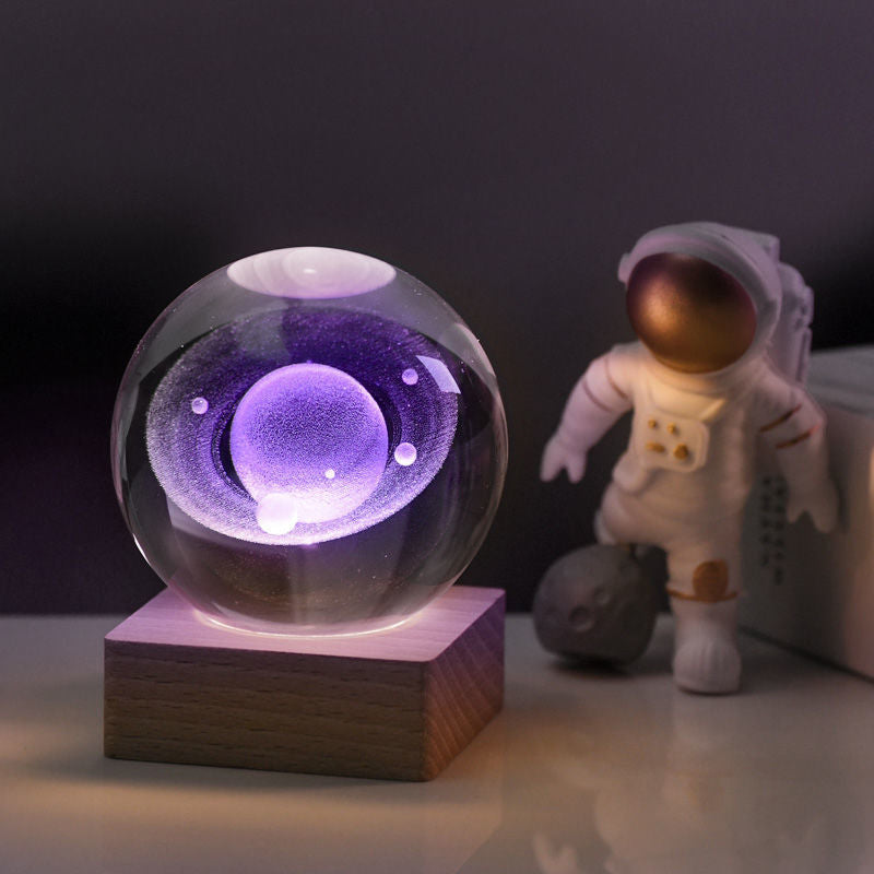 3D Galaxy Crystal Ball Night Light Decorative Lamp